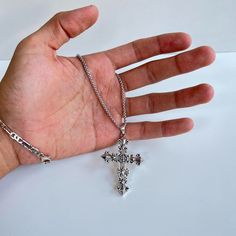 Y2k 2000s Grunge Heavy Metal Punk Gothic Emo Cross Pendant Necklace These Chains Are Unisex :)! Stainless Steel Chain Brand New Gothic Emo, Gothic Crosses, 2000s Grunge, Necklace Brands, Mens Accessories Jewelry, Cross Pendant Necklace, Dream Jewelry, Silver Man, Silver Pendant Necklace