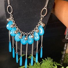 Ready To Ship! Bundle And Save Today! Trendy Blue Dangle Jewelry, Trendy Blue Teardrop Jewelry, Blue Dangle Necklaces For Party, Blue Metal Jewelry With Dangling Beads, Blue Multi-strand Turquoise Necklace With Gemstone Beads, Nickel-free Blue Turquoise Necklace With Round Beads, White Topaz Necklace, Turquoise Bar Necklace, Blue Beaded Multi-strand Crystal Necklaces