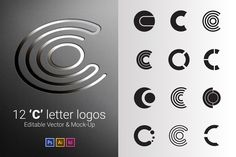 12 letter logos with rounded shapes