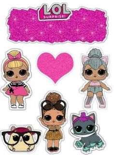 the littlest doll stickers are in pink glitter