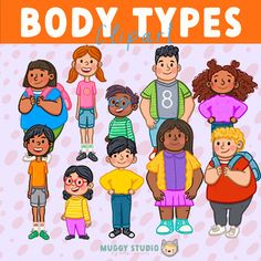 the body types are illustrated in this children's book, which features an image of people