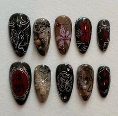 Punk Nails, Goth Nails, Grunge Nails, Pretty Gel Nails, Really Cute Nails, Soft Nails, Dream Nails, Funky Nails, Pretty Acrylic Nails