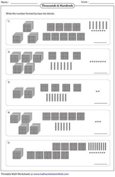 printable worksheet showing the number and area of each object in this set