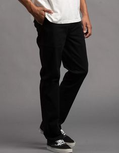 RSQ Mens Slim Straight Chino Pants - BLACK | Tillys Black Mens Pants, Mid-rise Relaxed Fit Work Pants For Business Casual, Casual Slim Fit Tapered Leg Work Pants, Casual Slim Fit Tapered Leg Dress Pants, Mid-rise Relaxed Fit Business Casual Work Pants, Casual Straight Fit Business Pants, Casual Business Casual Pants, Casual Straight Fit Dress Pants With Tapered Leg, Casual Straight Leg Dress Pants For Business