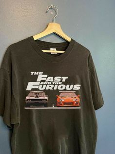 Car Shirts Aesthetic, Fast And Furious Gifts Ideas, Fast And Furious Hoodie, 90s Tshirt Design Graphic Tees, Fast And Furious Shirt, Fast And Furious Vintage, 90s Shirts Vintage, Graphic T-shirts, Graphic T Shirts Aesthetic