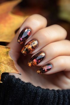 Feast Your Eyes on These 17 Stunning Thanksgiving Nail Designs Marble Nails For Fall, Harvest Nails, Thanksgiving Nails Design Fall, Pumpkin Nail, Modern Nail Art, Thanksgiving Nail Designs, Thanksgiving Nail Art, New Years Eve Nails, Thanksgiving Nail