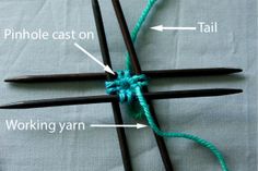 an image of knitting needles with instructions on how to use them