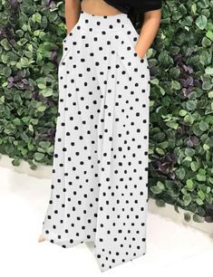 White Polka Dot Wide Leg Bell-bottomed Pants Bell Bottom Pants, White Polka Dot, Bell Bottoms, Bottoms Pants, Polka Dot, Polka Dots, Wide Leg, Dots, Pants