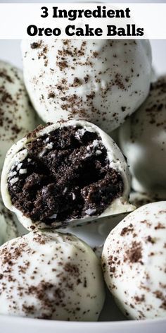 three ingredient oreo cake balls on a plate