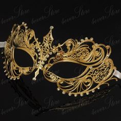 Gold-Metal-Extravagant-Laser-Cut-Venetian-Masquerade-Mask-Made-of-Light-Metal Steampunk Outfits, Gold Masquerade Mask, Venetian Masquerade Masks, Metal Mask, Ball Mask, Venetian Masquerade, Mask Masquerade, Laser Cut Metal, Mardi Gras Mask