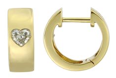 Enhance your style with our diamond single heart cut huggie earrings. Featuring a stunning 0.24ct tw, these earrings will add a touch of elegance and sparkle to any outfit. Elevate your look and make a statement with our luxurious and versatile earrings. Metal: 18K Yellow GoldDiamond Weight: 2 Heart- Cuts 0.24ct t.w.Earring Length: 13mm x 5mm Necklace Guide, Diamond Initial Necklace, Jewelry Appraisal, Bridal Engagement Rings, Earrings Metal, Eternity Wedding Band, Jewelry Rings Diamond, Stone Collection, Colored Gems