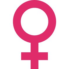 a pink female symbol on a white background