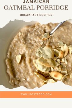 oatmeal porridge in a white bowl topped with banana slices