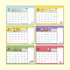 four calendars with animals and numbers on them