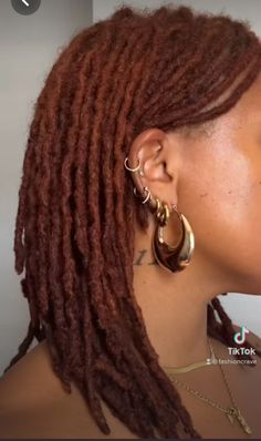 Black Women With Dreadlocks, Long Ginger Locs, Small Loc Hairstyles, Locs Aesthetic Black Women, Cinnamon Locs Black Women, Locs On 3b Hair, Editorial Loc Styles, Medium Length Loc Hairstyles, Hair Color On Locs