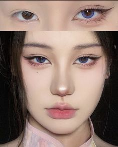 Eye Makeup Korean, Eyeliner For Downturned Eyes, Makeup For Downturned Eyes, Makeup For Small Eyes, Makeup Doll, Korean Eye