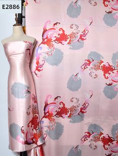 Sold by 114cm * 100cm,  Will be sent in one uncut piece of ordered more. ♡ ｡｡ ♡  Fabric: Printed silk satin Material: 100% mulberry silk Width: 44" (110±2cm)  Thickness: 19 m/m Color: as shown in the photos *-* Please note that the real color might be slightly different from what you see on your monitors. Price is for 1 meter New fabric, kept in a smoke and pet free room Cut to order, will be sent in continuous one piece, unless otherwise stated or requested. If you need any special length, we are always happy to issue a customized listing specially for you! Wonderful fabric for clothes and other handmade accessories,  Free your imagination to create with this beautiful fabric!! ♡ ｡｡ ♡  Shipping Your order will be shipped out in 3-5 working days.  We'll choose the most efficient shipping w Summer Silk Pink Kimono, Pink Silk Wedding Kimono, Pink Silk Kimono For Wedding, Pink Silk Dress With Digital Print, Silk Pink Dress With Digital Print, Pink Silk Kimono For Spring, Pink Satin Silk Dress For Summer, Elegant Multicolor Silk Kimono, Pink Silk Dress For Summer