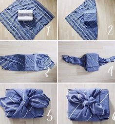 how to make a bow tie out of old blue jeans - step by step instructions