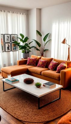 a living room filled with furniture and lots of windows