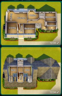 two floor plans showing the different rooms in this house and how they are used to make it