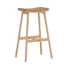 the backless stool is made from wood