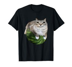 a cat sitting on top of a watermelon t - shirt with the image of a