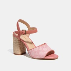 COACH® | Maddy Sandal Coach Heels, Cute Heels, Coach Outlet, Pink Brand, Espadrille Sandals, Coach Shoes