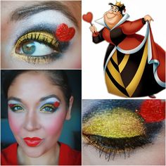 Hearts Eye Makeup, Disney Villain Costumes, Disney Inspired Makeup, Queen Of Hearts Halloween, Queen Of Hearts Makeup, Agape Love, Makeup Monday, Queen Of Hearts Costume, Heart Costume