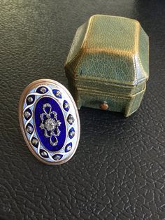 Huge Victorian Blue Enamel and Diamond Ring Gone Wrong, Victorian Jewelry, Three Color, Rose Cut, Rings Statement, Statement Rings, Beautiful Jewelry, The Face, Diamond Ring