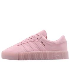 (WMNS) adidas Sambarose 'Clear Pink' EG1822 - KICKS CREW Pink Sporty Platform Sneakers With Gum Sole, Pink Platform Sneakers With Translucent Outsole For Sports, Adidas Pink Platform Sneakers For Streetwear, Adidas Platform Sneakers With Gum Sole, Pink Adidas Logo Skate Shoes, Samba Shoe, Adidas Sambarose, Samba Shoes, Adidas Samba Og