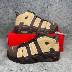 Item: Nike Air More Uptempo '96 Men Brown Ivory Red Sneakers Style Code: Fb8883-200 Condition: 100% Authentic. Brand New Never Worn. Box Included With Missing Lid Size: 9.5 Men's Color: Brown Ivory/Red Seller Notes: -100% Trusted Seller. Your Satisfaction Is Very Important To Me! -Orders Before 8am Pst Will Ship Out Same Day; Orders After 8am Pst Will Ship Out Next Business Day, Guaranteed!(Special Requests Available, Please Ask!) -Shipping From California -Bundles Available!!! -All Sales Are Co Throwback Custom Sneakers With Rubber Sole, Nike Throwback High-top Sneakers With Round Toe, Nike Brown Basketball Shoes For Streetwear, Throwback Basketball Shoes With Cushioned Footbed, Cushioned Throwback Basketball Shoes, Nike Throwback Basketball Shoes With Round Toe, Throwback Jordan Shoes For Streetwear With Round Toe, Nike Retro Brown Sneakers, Throwback High-top Jordan Shoes