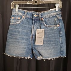 Brand New 100% Cotton High Waist Cut Off Shorts Distressed Lay Flat Approximate Measurements Waist 13.5 Hips 17 Rise 10 Please See Pictures And Ask Any Questions You May Have. Thanks For Looking! Item 3b Zara High Waist Jean Shorts For Summer, Zara Bottoms With Pockets, Short Length, High Waist Dark Wash Jean Shorts, Zara Bottoms With Frayed Hem And Short Length, Zara Light Wash Cutoff Shorts, High Waist Medium Wash Shorts, Zara Straight Leg Jean Shorts For Summer, Zara Denim Blue Shorts With Pockets, Zara Denim Blue Bottoms