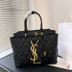 1:1 Replica Bags  Measurement: 22 x 34 cm / 8.7 x 13.4 inches   This Product Is Of The Best Quality.  The Production Time Is 3-5 Working Days.  Includes Box, Dust Bag, Care Manual, Booklet, Card, Bill Of Sale… Ysl Quilted Bag, Luxury Black Quilted Bag, Ysl Tote Bag, Ysl Tote, Black Ysl Bag Quilted, Black Box Bag With Gold-tone Hardware And Double Handle, Luxury Black Bag With Logo-jacquard Lining, Bill Of Sale, Dust Bag