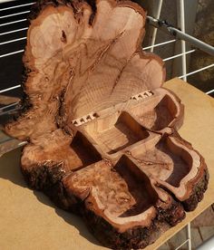 a large piece of wood sitting on top of a wooden table