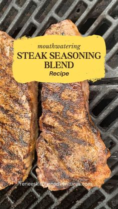 Two steaks coated in seasoning on the grill ready to serve Coffee Steak Rub, Steak Rub Recipe, Coffee Rubbed Steak, Steak Rub, Bbq Side Dishes, Steak Rubs, Rub Recipes, Homemade Coffee