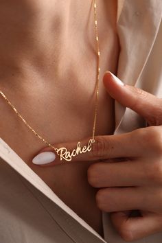 Excited to share the latest addition to my #etsy shop: Personalized Name Necklace, Dainty Name Necklace, Custom Name Jewelry, Personalized Gift, Personalized Jewelry, Gift For Mom, Gift For Wifes Necklace Name Design, Gifts For Boyfriend Parents, Gold Name Necklace, Necklace Brands, Jewelry Christmas, Name Jewelry, Custom Name Necklace, Necklace Dainty, Necklace Personalized