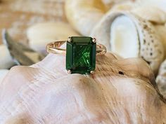 14k Gold Emerald Ring Emerald Engagement Ring Emerald Cut | Etsy Emerald Cut Green Emerald Ring With Vs Clarity, Green Emerald Cut Ring With Vs Clarity, Vs Clarity Emerald Cut Green Emerald Ring, Vs Clarity Emerald-cut Green Emerald Ring, Green Engagement Rings, Emerald Solitaire Ring, Emerald Engagement Ring Green, Green Stone Jewelry, Engagement Ring Emerald Cut