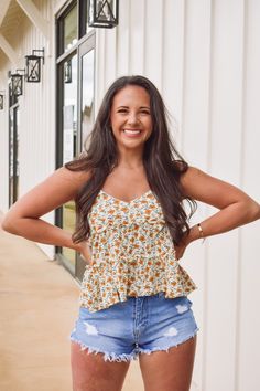 This is an adorable top in a multi ivory print that is perfect for your summer wardrobe, featuring adjustable spaghetti straps, and a flowy fit! 96% Polyester, 4% Spandex Runs true to size! Model has a 34" bust and a 26" waist wearing a size small. Spring Floral Print Camisole For Day Out, Summer Camisole With Spaghetti Straps For Day Out, Summer Spaghetti Strap Camisole For Day Out, Spring Floral Print Spaghetti Strap Tops, Summer Floral Print Camisole With Tank Straps, Floral Print Summer Camisole With Tank Straps, Floral Print Camisole With Tank Straps For Summer, Summer Floral Print Camisole With Spaghetti Straps, Spring Camisole With Spaghetti Straps For Day Out