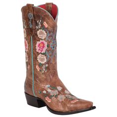 PRICES MAY VARY. Made Of Vintage-Inspired Distressed Honey Bunch Leather Upper All-Over Colorful Floral Embroidery V Collar And Pull Straps Contrasting Piping And Embroidery On Upper Snip Toe Profile Macie Bean Boots have been a leader in quality boot making. They are one of the last cowboy boot makers around to use channeled welt construction in the leather insole, resulting in a low profile. Other unique construction features are steel shanks for arch support and lemon wood pegs in the arch ar Macie Bean Boots, Cowgirl Boots Square Toed, Western Boots For Men, Wedding Boots, Cowgirl Boot, Western Boots Women, Bean Boots, Leather Cowboy Boots, Cowboy Boots Women