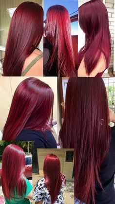 Ideas Para El Pelo, Raspberry Hair Color, Red Hair Brides, Highlight Hair Dye, Raspberry Hair, Red Hair Looks, Split Dyed Hair, Wine Red Hair, Red Hair Inspo