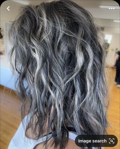 Champaign Blonde, Highlights In Black Hair, Black Hair With Grey Highlights, Blonde Melt, Iridescent Hair, Gray Highlights, Black And Grey Hair, Grey Hair Transformation, Gorgeous Gray Hair