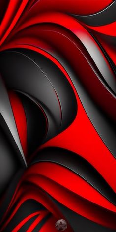 an abstract red and black background with curves