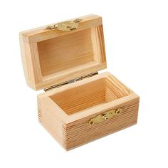 an open wooden box on a white background