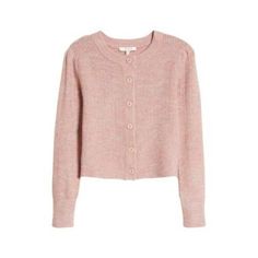 Wayf Pointelle Super Soft Knit Cardigan Sweater Nordstrom In Pink Pink Pointelle Knit Cardigan, Cozy Crew Neck Pointelle Knit Cardigan, Cozy Crew Neck Cardigan With Pointelle Knit, Cozy Pointelle Knit Crew Neck Cardigan, Soft Knit Cardigan, Fuzzy Pullover, Pointelle Cardigan, Fur Sweater, Cropped Cardigan Sweater