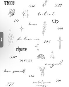 the back side of a sheet of paper with writing on it and various symbols in black ink