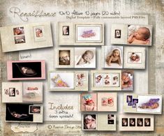 a collage of photos with baby's names and pictures on the bottom right hand corner