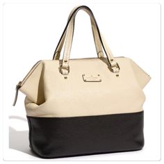 Kate Spade Grove Court Blaine Black + Cream Pebbled Leather Large Tote Kate Spade Grove Court Blaine Satchel Is Made Of Elegant Pebble Embossed Cowhide Leather. The Buttermilk And Black Is A Great Combination For All Seasons. Pebble Embossed Cowhide With Matching Trim. 14-Karat Light Gold-Plated Hardware Kate Spade Signature Leather Plate Top Zip Closure Authentic, Vintage Signature “Spade” Lining Interior Zip Pocket + Double Slip Pockets Double Strap Drop Length: 7'' Handheld 3 Interior Pockets Kate Spade Totes, Kate Spade Tote Bag, Handbag Heaven, Kate Spade Bags, Large Tote, Kate Spade Bag, Black Cream, Kate Spade New York, Kate Spade Top Handle Bag