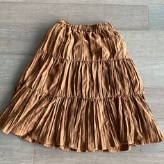 New Without Tags Zara Girls Skirt, Size 9 Beautiful And Elegant Brown Cotton Maxi Skirt For Spring, Brown Tiered Skirt For Spring, Cotton Brown Maxi Skirt For Spring, Casual Zara Maxi Skirt, Zara Brown Skirt For Spring, Brown Cotton Bottoms With Gathered Skirt, Casual Ruffled Skirt By Zara, Zara Casual Midi Skirt, Zara Casual Tiered Maxi Skirt