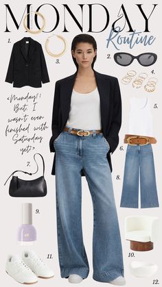 Fashion Spring 2025, Blazer Outfit Casual, Monday Routine, Monday Outfit, Smart Casual Women, Looks Jeans, Mode Tips, Causal Outfits