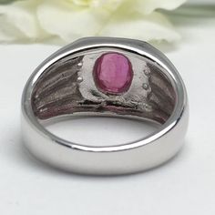 Natural Ruby Unisex Ring African Ruby Ring Unisex Jewelry | Etsy Classic Pink Ring With Polished Finish, Oval Diamond Cut Signet Ring For Formal Occasions, Oval Diamond Cut Rings As Gift, White Gold Ruby Ring With Accent Stones, Oval Shaped, Formal Oval Diamond Cut Signet Ring, Formal Oval Ruby Ring With Polished Finish, Silver Oval Diamond Cut Signet Ring, Oval Diamond Cut Ruby Ring, Modern Oval Ruby Ring For Wedding